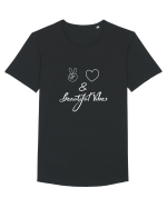 Love Peace & Beautiful Vibes Tricou mânecă scurtă guler larg Bărbat Skater