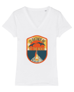 I'd Rather Be At The Beach  Tricou mânecă scurtă guler V Damă Evoker