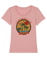 I'd Rather Be At The Beach  Tricou mânecă scurtă guler larg fitted Damă Expresser