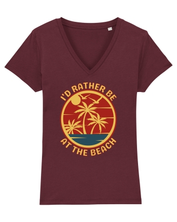 I'd Rather Be At The Beach  Burgundy
