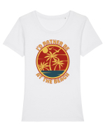 I'd Rather Be At The Beach  Tricou mânecă scurtă guler larg fitted Damă Expresser