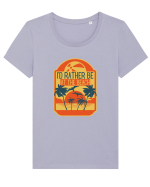 I'd Rather Be At The Beach  Tricou mânecă scurtă guler larg fitted Damă Expresser
