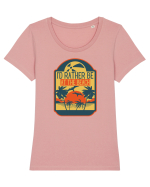I'd Rather Be At The Beach  Tricou mânecă scurtă guler larg fitted Damă Expresser