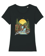 Luna in cascade Tricou mânecă scurtă guler larg fitted Damă Expresser