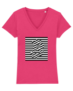 Bitcoin Stripes Tricou mânecă scurtă guler V Damă Evoker