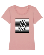 Bitcoin Stripes Tricou mânecă scurtă guler larg fitted Damă Expresser