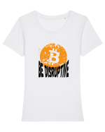 Bitcoin Be Disruptive Tricou mânecă scurtă guler larg fitted Damă Expresser