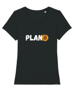 Plan B(itcoin) alb Tricou mânecă scurtă guler larg fitted Damă Expresser