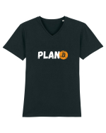 Plan B(itcoin) alb Tricou mânecă scurtă guler V Bărbat Presenter