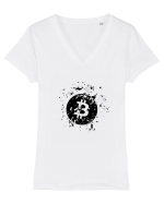 Bitcoin Explosion Tricou mânecă scurtă guler V Damă Evoker