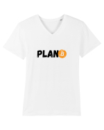 Plan B(itcoin) negru Tricou mânecă scurtă guler V Bărbat Presenter