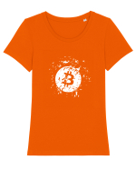 Bitcoin Explosion (alb) Tricou mânecă scurtă guler larg fitted Damă Expresser
