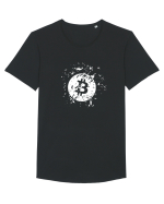 Bitcoin Explosion (alb) Tricou mânecă scurtă guler larg Bărbat Skater