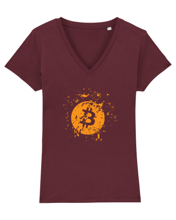 Bitcoin Explosion (orange) Burgundy