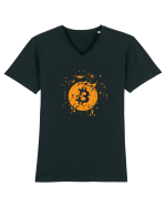 Bitcoin Explosion (orange) Tricou mânecă scurtă guler V Bărbat Presenter