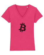 Bitcoin Binary Tricou mânecă scurtă guler V Damă Evoker