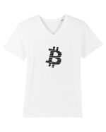 Bitcoin Binary Tricou mânecă scurtă guler V Bărbat Presenter