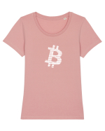 Bitcoin Binary (alb) Tricou mânecă scurtă guler larg fitted Damă Expresser
