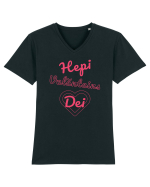 Hepi Valăntains Dei ! Tricou mânecă scurtă guler V Bărbat Presenter