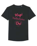 Hepi Valăntains Dei ! Tricou mânecă scurtă guler larg Bărbat Skater