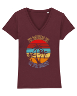 I'd Rather Be At The Beach  Tricou mânecă scurtă guler V Damă Evoker