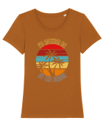 I'd Rather Be At The Beach  Tricou mânecă scurtă guler larg fitted Damă Expresser