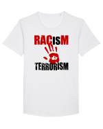 Racism is Terrorism Tricou mânecă scurtă guler larg Bărbat Skater