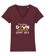 Down the rabbit hole Tricou mânecă scurtă guler V Damă Evoker