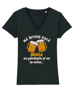 Ma intreb daca berea se gandeste si ea la mine Tricou mânecă scurtă guler V Damă Evoker