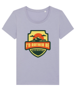 I'd Rather Be In The Mountains Tricou mânecă scurtă guler larg fitted Damă Expresser