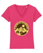 I'd Rather Be In The Mountains Tricou mânecă scurtă guler V Damă Evoker