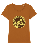 I'd Rather Be In The Mountains Tricou mânecă scurtă guler larg fitted Damă Expresser