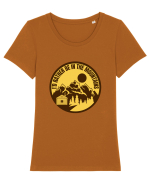 I'd Rather Be In The Mountains Tricou mânecă scurtă guler larg fitted Damă Expresser