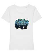 I'd Rather Be In The Mountains Tricou mânecă scurtă guler larg fitted Damă Expresser