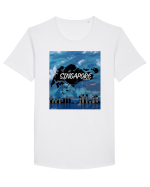 Singapore Tricou mânecă scurtă guler larg Bărbat Skater