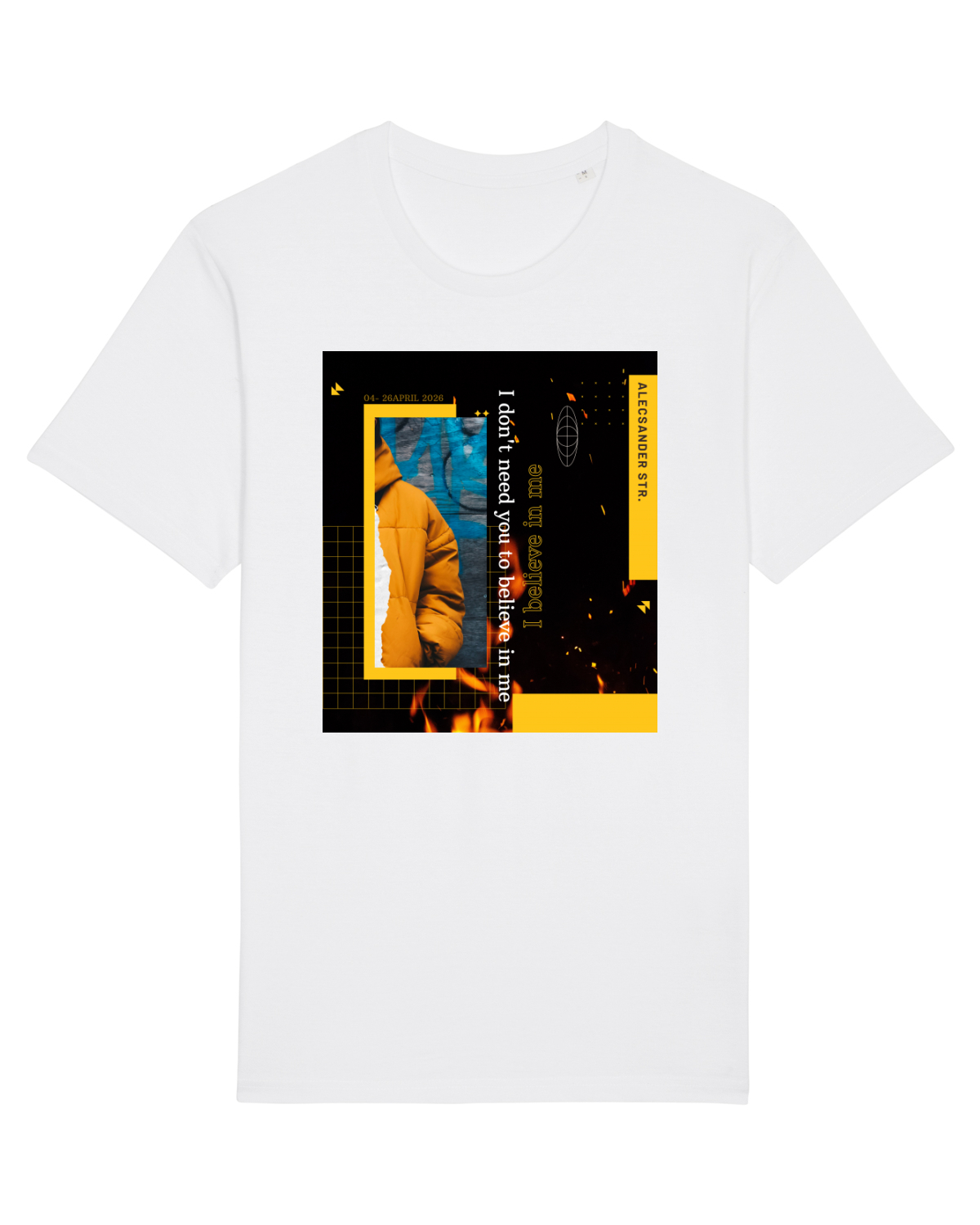 Tricou mânecă scurtă Unisex Rocker White