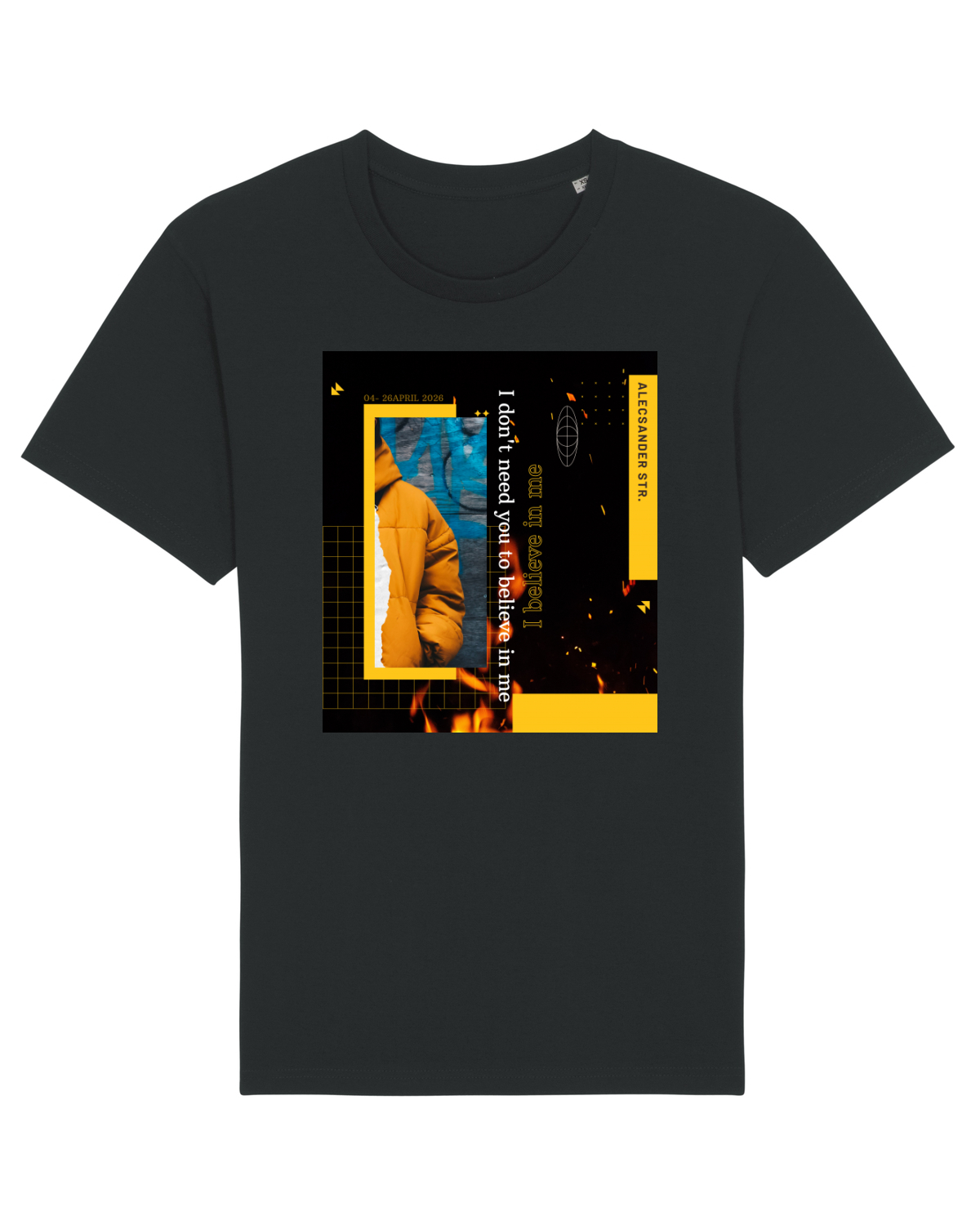 Tricou mânecă scurtă Unisex Rocker Black