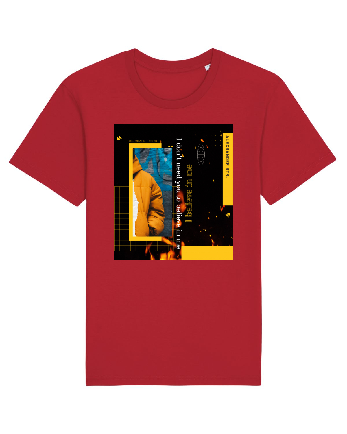 Tricou mânecă scurtă Unisex Rocker Red