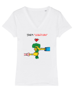 Tinem legătura... de Valentines Day Tricou mânecă scurtă guler V Damă Evoker