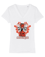 Angelique Tricou mânecă scurtă guler V Damă Evoker
