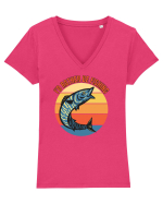 Pescari Tricou mânecă scurtă guler V Damă Evoker