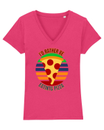Pizza Lover Tricou mânecă scurtă guler V Damă Evoker