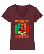 Pizza Lover Tricou mânecă scurtă guler V Damă Evoker