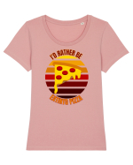Pizza Lover Tricou mânecă scurtă guler larg fitted Damă Expresser