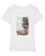 Don't Stop The Music Tricou mânecă scurtă guler larg fitted Damă Expresser