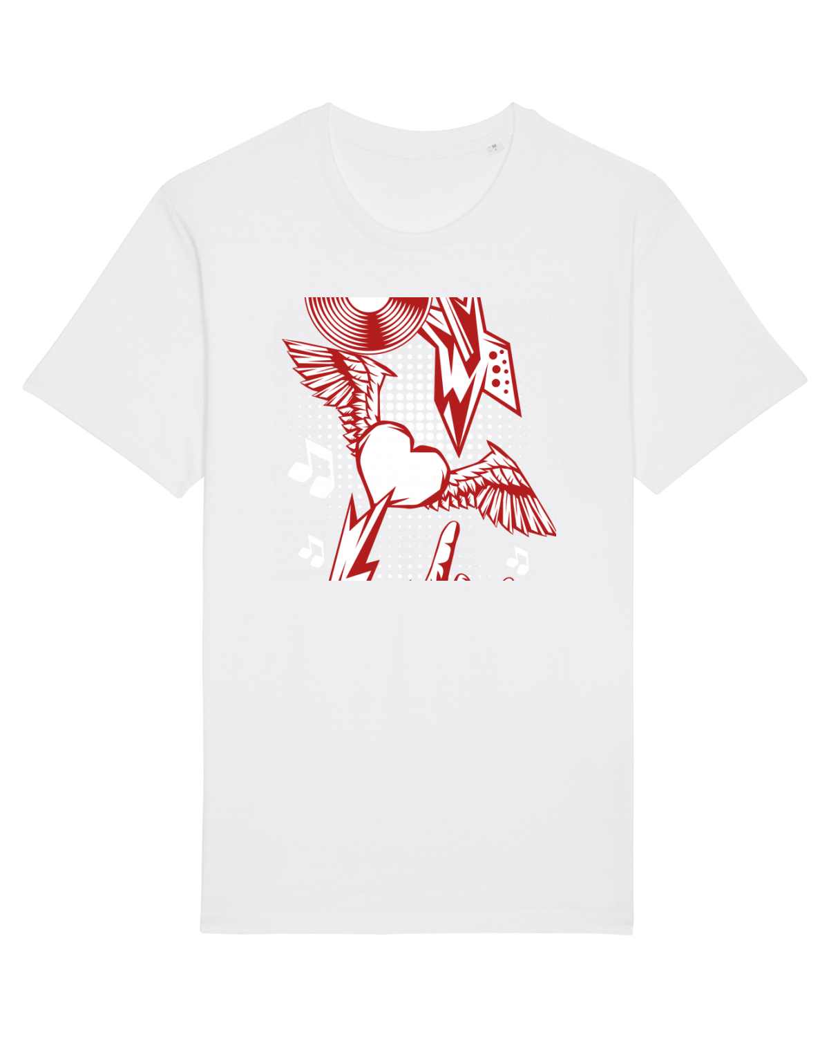 Tricou mânecă scurtă Unisex Rocker White