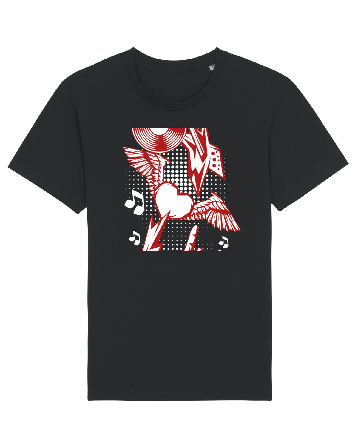 Tricou mânecă scurtă Unisex Rocker Black