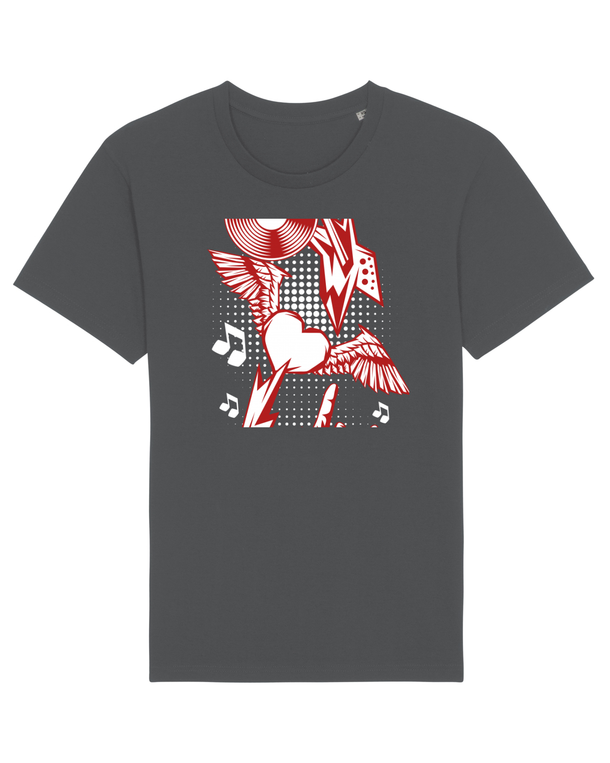 Tricou mânecă scurtă Unisex Rocker Anthracite