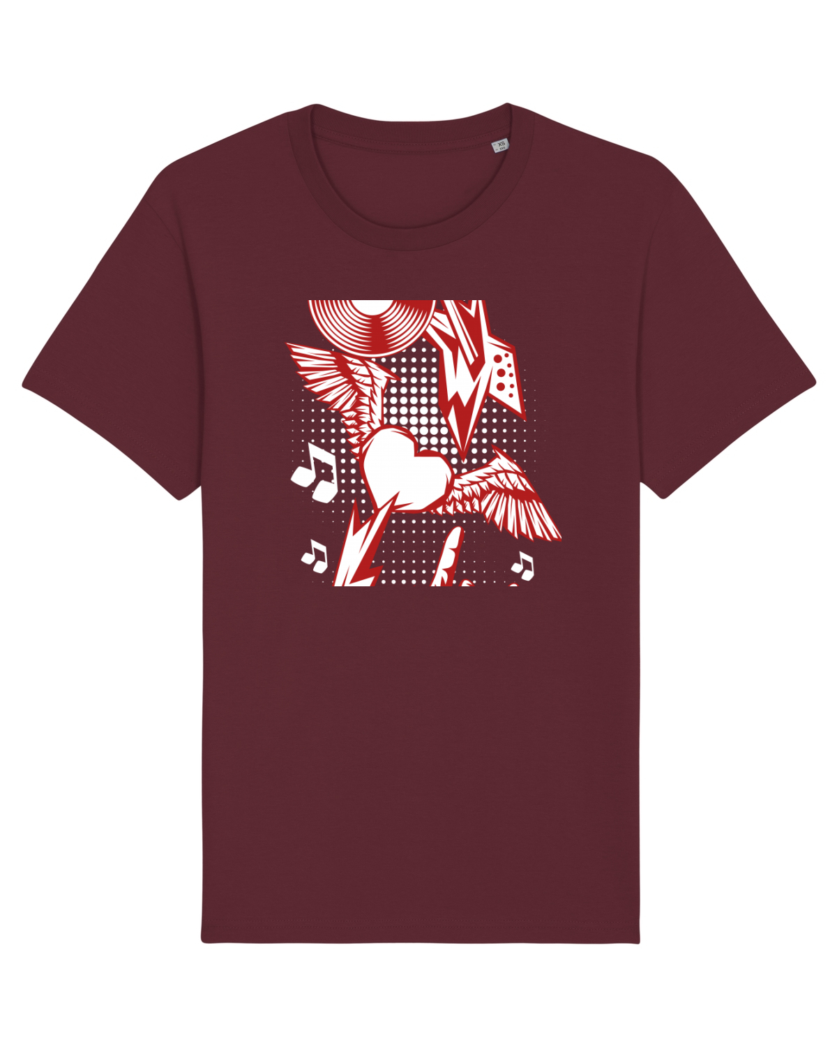 Tricou mânecă scurtă Unisex Rocker Burgundy