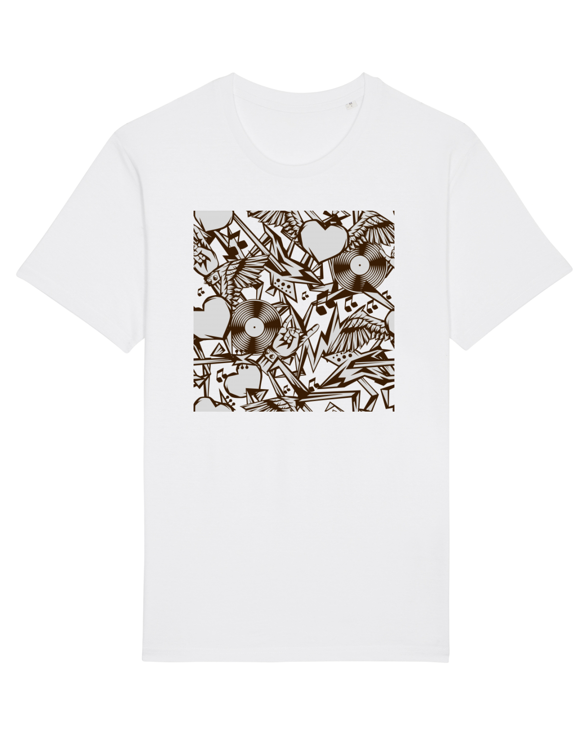 Tricou mânecă scurtă Unisex Rocker White